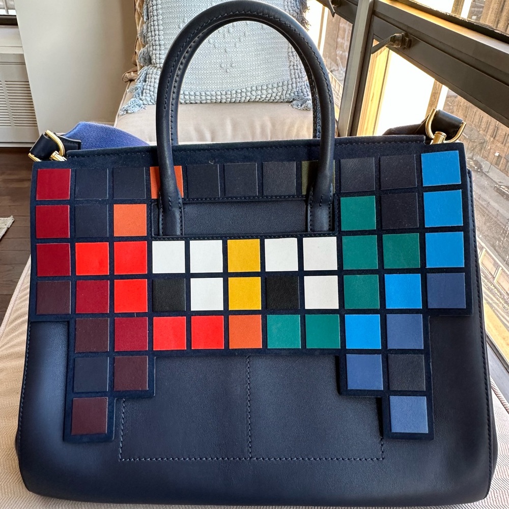 Anya Hindmarch Ephson Space Invaders Pixel Leather Bag - Barely Used